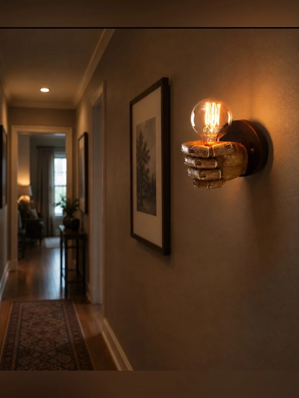 Aomesinc Vintage Wall Sconce Industrial Hand Shaped Wall Light Fixture